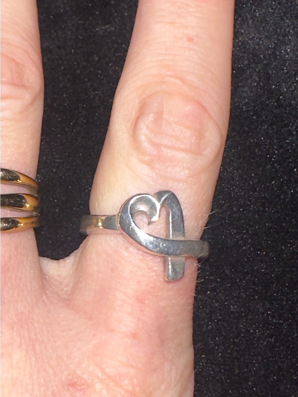 Tiffany & Co Sterling Silver Paloma Picasso Loving Heart Ring - size 7